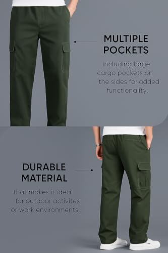 Image of Lymio Cargo for Men || Cotton Cargo Pant || Drawstring Waist Pant (Also Available in Plus Sizes) (117-120)