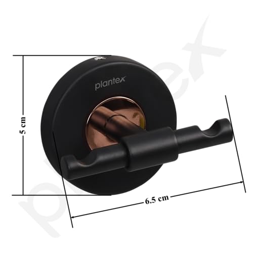 Image of Plantex Brass with 304 Grade Stainless Steel Robe Hook /Cloth-Towel Hanger /Door Hanger-Hook Bathroom Accessories - RDAB (Black)