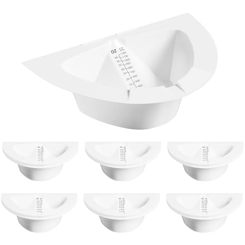 Image of Graduated Specimen Collector Pans, Urine Hats for Toilet and Commodes 40oz /1200cc, 6 Pack Universal Urine Pee Stool Sample Collection for Women and Elderly