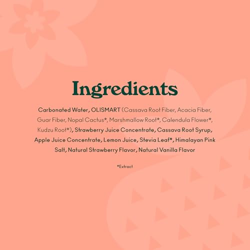 OLIPOP Prebiotic Soda Pop, Strawberry Vanilla, Pantry Pack Packed with Prebiotics, Fiber, and Botanicals, Gluten Free, Vegan, GMO Free, 12oz (12-Cans)