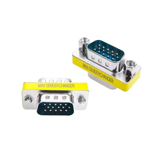 Image of VGA SVGA HD15 Male to Male Mini Gender Changer Coupler Adapter (3 Pieces) VGA M /M