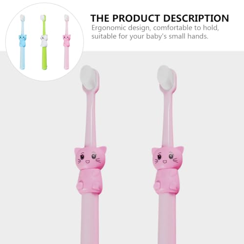 FRCOLOR Cartoon-Zahnbürsten mit weichen Borsten, lustige Pflegewerkzeuge für sanfte Reinigung für kleine Zähne und Zahnfleisch, fördert gesunde Putzgewohnheiten, 3 Stück – Bild 8