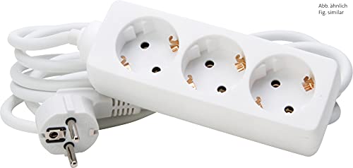 Kopp 128688650 3-Fach Steckdosenleiste Standard, 3 m Zuleitung, weiß 2
