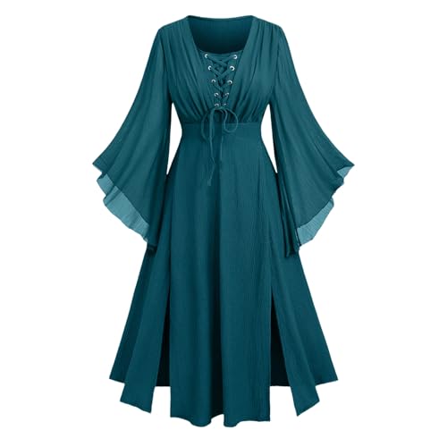 Robe longue rétro au design raffiné et col en V plongeant pour les grandes occasions