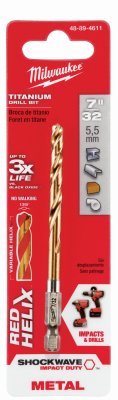 Milwaukee 48-89-4611 Shockwave Impact Duty Titanium Drill Bit, 7/32-In. - Quantity 5