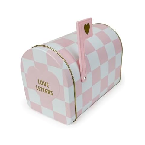 Designstyles Dabney Lee Mailbox for Gifts - Mini Mailbox Tin for Party Favors, Classroom Prize Supplies - Love Box for Exchange Gifts and Greeting Cards Cover