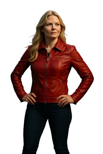Emma Swan Jacket Once Upon Time Jennifer Morrison Red Motorcycle Leather Jacket