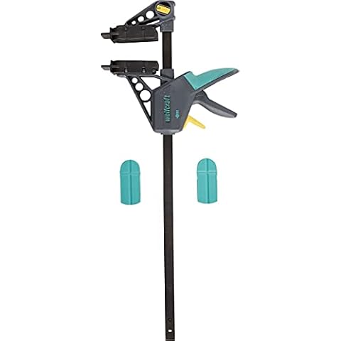 wolfcraft Montagezwinge 6985000 - Zwinge für den Terrassenbau - Distanzhalter für den Bau einer Holzterrasse - Spannkraft: 120 kg - Spannweite: 450 mm Cover