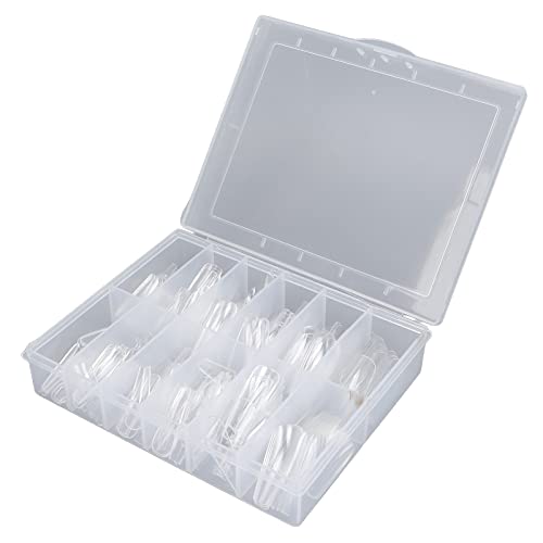 Nail Tips,240pcs Artificial Ultra Thin Nail Tips Transparent False Nail Extension Tips Clear Nail Ti
