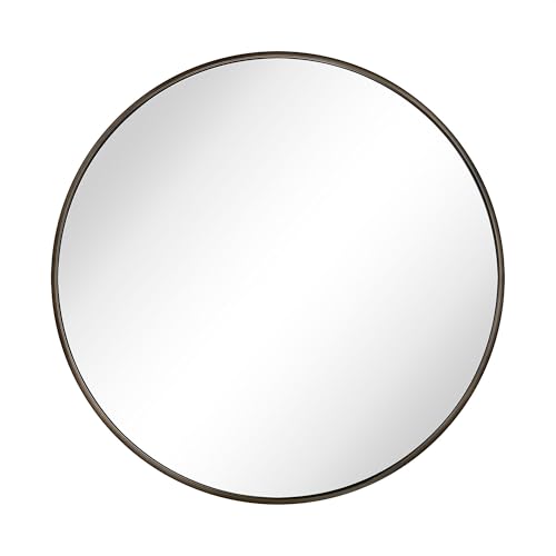Image of TEHOME Round Oil Rubbed Bronze Mirror 30 inch, Metal Circle Wall Mirror for Bathroom & Entryway
