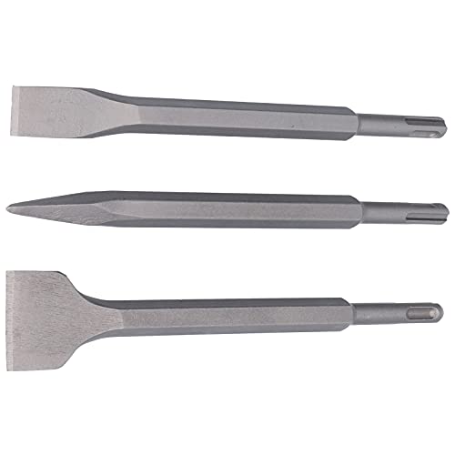Juego de cinceles SDS Plus de 3 piezas para eliminar azulejos y hormigón en reformas de paredes 8