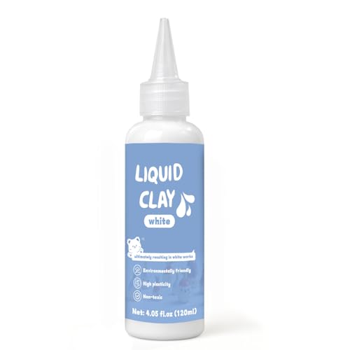 DINGSEN Liquid Polymer Clay White 120ml Liquid Clay for Polymer Clay Oven-Bake for DIY Enthusiasts Easy to Shape & Multi-Mold Compatible