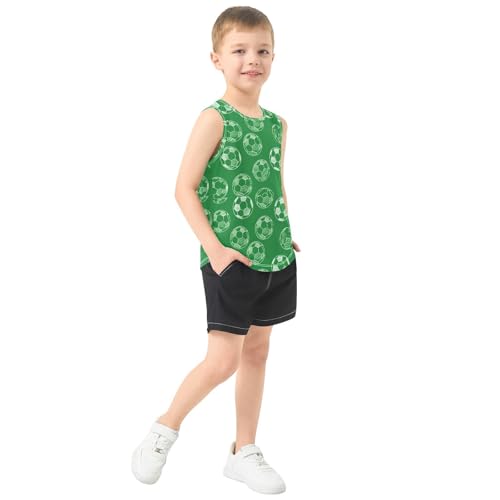 Sketch Soccer Ball Boys Tank Tops Quik Dry Toddler Tank Top Undershirts T-Shirts for Boys,3T4