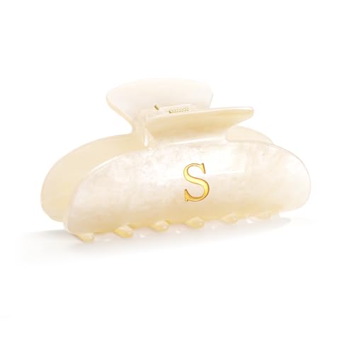 Image of Birthday Gifts for Her - Fashion Glitter Initial Cute Claw Clips, Gold Letter Hair Clips for Her Teens Women Girls Mother's Gifts - Letter S