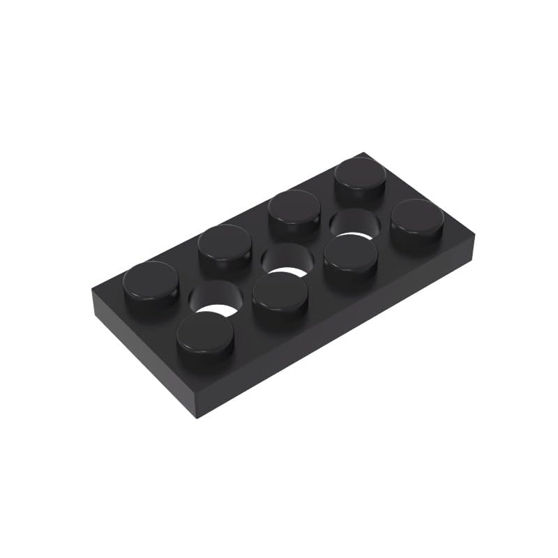 3709 Technic Plate 2X4 [3 Holes] 50 Pieces High-Precision MOC Building Bricks Replacement Parts Compatible with Lego bricks GDS-697 Black