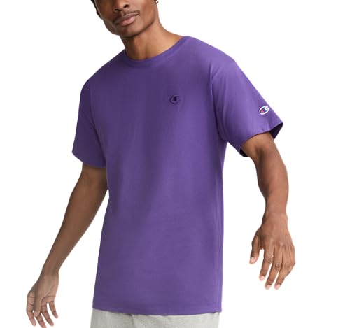 Champion Mens Classic Jersey Tee Shirt, Purple Pr, Medium US
