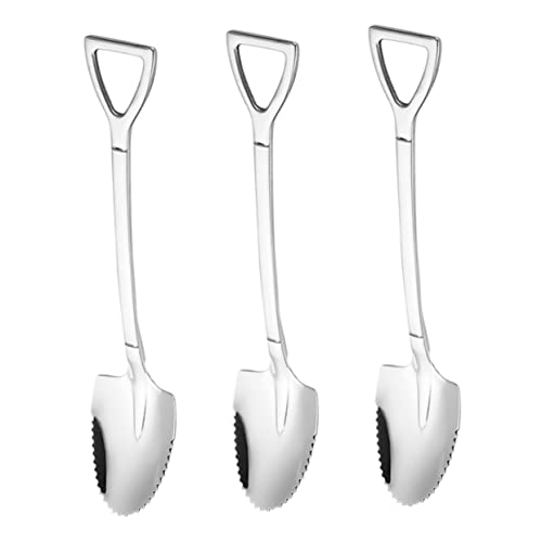 ABOOFAN 3Pcs Stainless Steel Serrated Edge Spoons Grapefruit Scraping Utensils for Effortless Serving and Enjoyment Easy to Clean for Fruits and Desserts