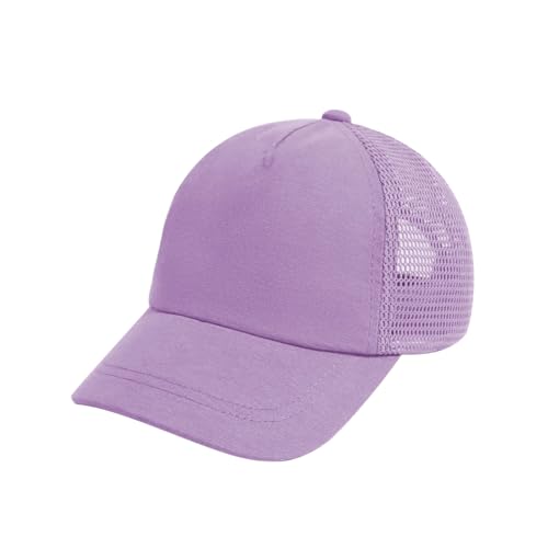 PURFUN Kids Cool Half Mesh Baseball Cap Girls Boys Anti-UV Visor Sun Hats Wide Brim Cycling Travel Beach Peak Cap for 3-7 Yrs