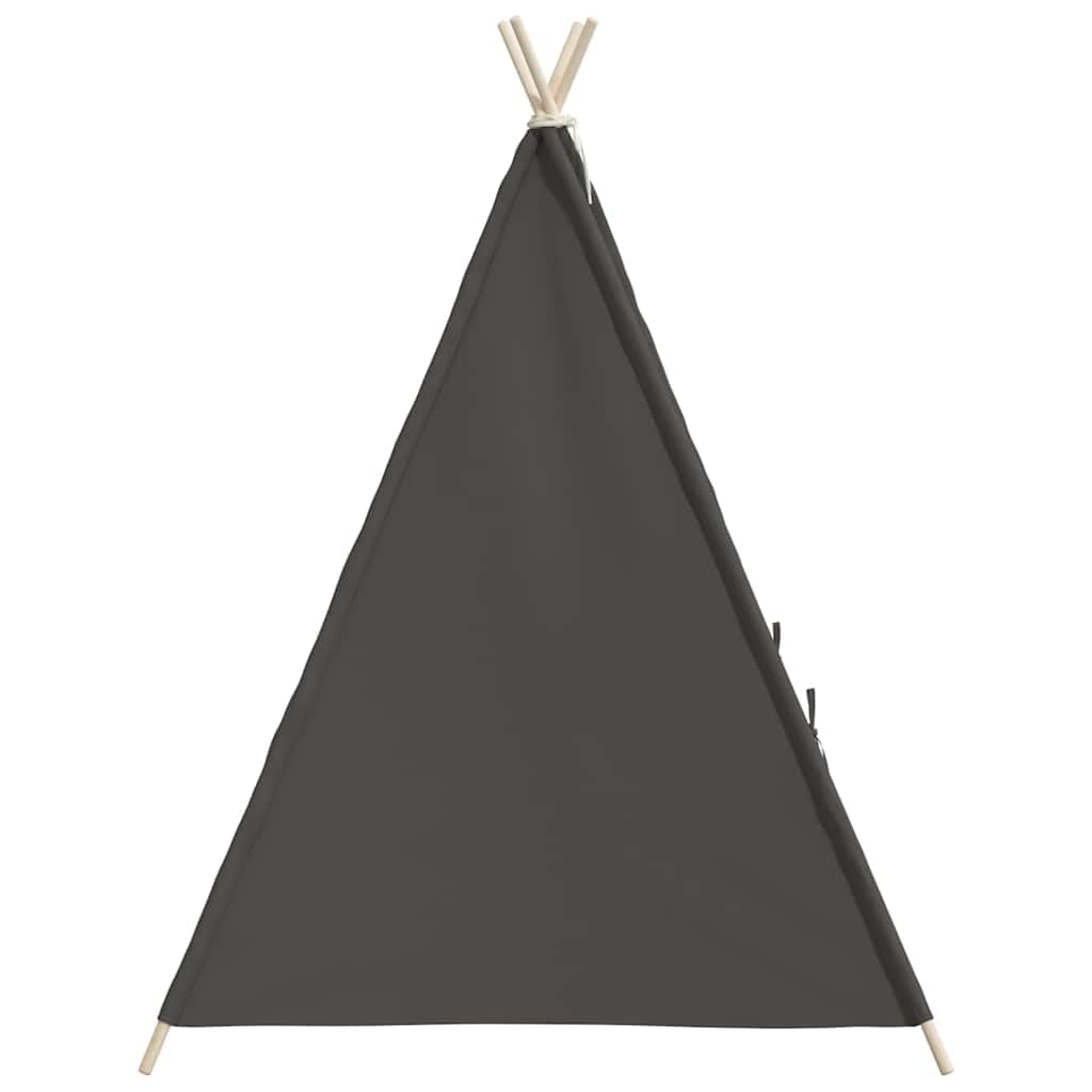 Tenda Tipi per bambini con tessuto in pelle di pesca e telaio in legno di pino, 120 x 120 x 150 cm, grigio, con finestra e borsa per il trasporto, per giardino, campeggio