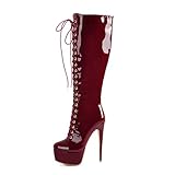 Elegante Stiletto Stiefel mit Verzierungen wie Schnürung, Schnallen, Riemen, Reptilmuster oder Stickereien verleihen den Schuhen zusätzlich eine individuelle Note