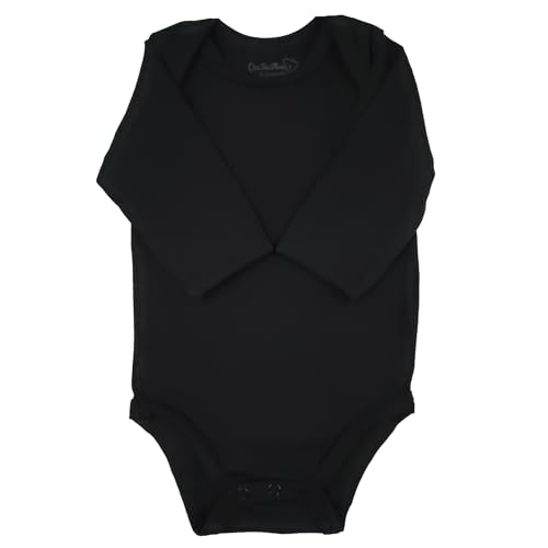 123 Bear Baby Cotton Spandex Infant Bodysuits Long Sleeve and Short Sleeve (Black A 2-Pack Long Sleeve, 0-3 Months)4