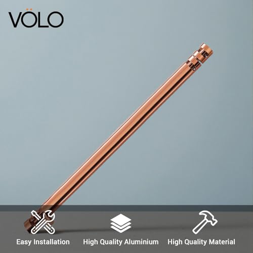 Image of VOLO Aluminium Tower Bolt with Stainless Steel Rod - Heavy Duty Door & Window Latch for Home and Office | Main Door Tower Bolt | Kundi /Chitakini | Pack of 2 Pieces (Rose Gold, 24 Inch)