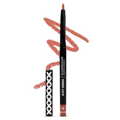 Image of Just Herbs Fill & Define Lip Liner with Shea Butter and Coconut Oil Transfer Proof Long Lasting Creamy Matte Finish Lip Liner (Caramel Carnival, 0.3g)