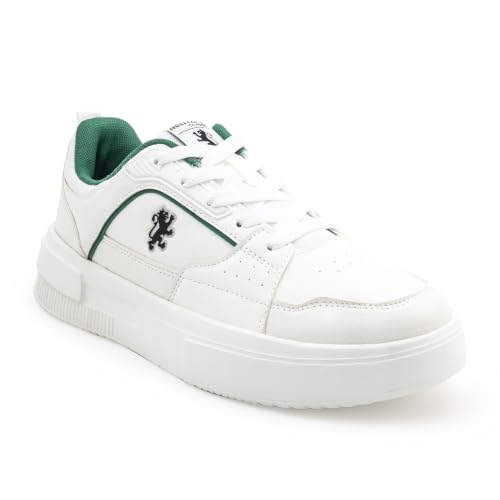 Image of Red Tape Men's Sneakers Black White Pu Round Toe Lace-Up Responsive Sole