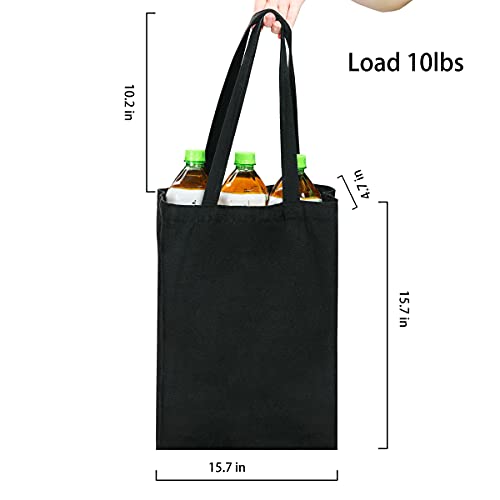Canvas Tote Bags - 2 Pcs Multi-Purpose Reusable Bags - Perfect for Grocery, Shoppping & DIY Gifts