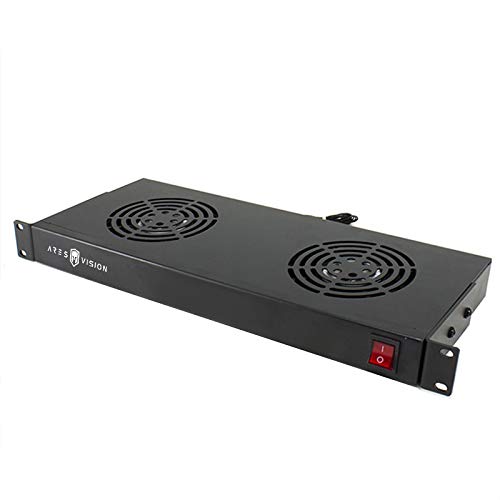 Ares Vision Dual 1U Cooling Air Circulating Fans for 19'' Wide Standard Server Cabinet/Rack (Dual Fans)