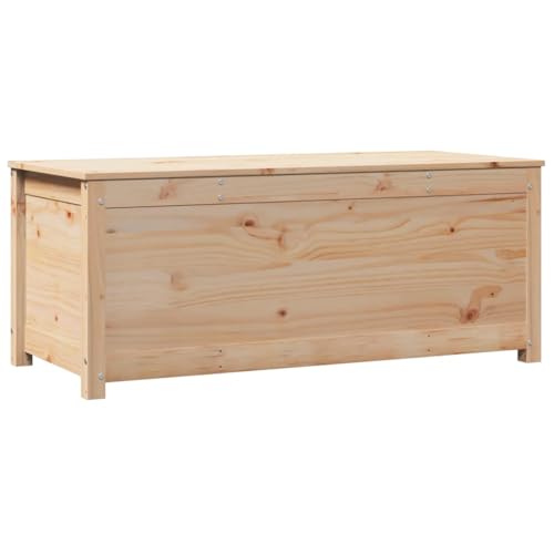 Augerlite Baúl de pino macizo 110 x 50 x 45,5 cm con muelle de gas, espacio de almacenamiento robusto para salón, dormitorio y oficina, aspecto rústico natural