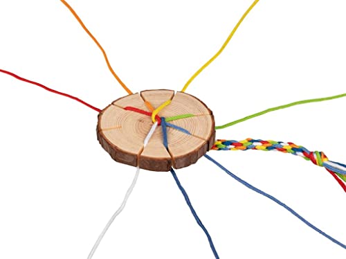 Goki 58484 Knitting Washer Diameter 7 cm, Wood, 7 Threads, Multi-Coloured, Multicolor, Unique waist - Image 2