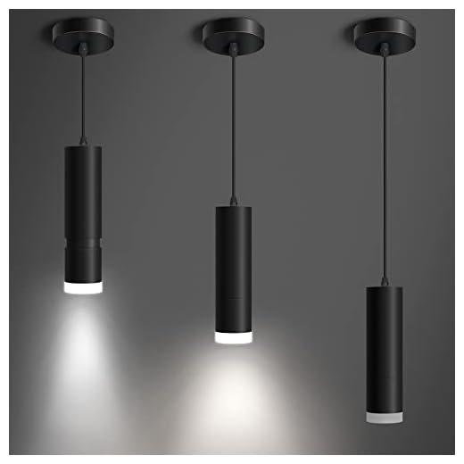 OKELI Black Pendant Lights,Modern LED Kitchen Island Light,Unique Adjustable Focus Pendant Lighting for Kitchen Island Dining Room,Bedroom,Bar,Mini Pendent Spot Lights with 20W,4000K,ETL,(3Pack)