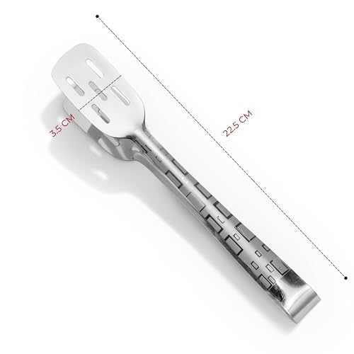 Image of Kitchen Expert Stainless Steel Tong | Serving and Frying Tong | Steel Utility Tong for Kitchen | Perfect for BBQ | Chimta | Set of 1