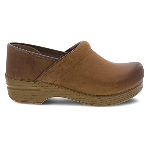 Dansko Women's Professional Tan Burnished Suede Clog 10.5-11 M Us #TOP5