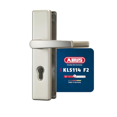 ABUS Türbeschlag KLS114 - für Innentüren und Wohnungstüren - beidseitiger Türgriff - für nach links und rechts öffnende Türen - VdS anerkannt - F2 (Neusilber)
