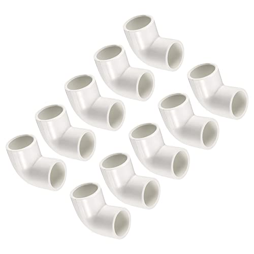 QUARKZMAN 2 Piezas 20mm Interior Diámetro PVC Conector Codo de 90 Grados para Tubería de Agua, DWV Conector de Tubería de Acoplamiento, Kit de Accesorios de Plomería PVC, Blanco