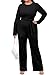 EDITCOZY Women Plus Size 2 Piece Sets Sexy Long Sleeve Self Tie Top Wide Leg Pants Outfits Casual Sweatsuits 4XL