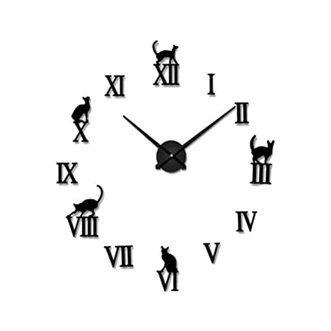 LIOOBO Reloj de Pared Sin Marco Gato Pequeño Cover