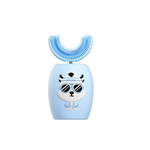 Proteger los Dientes Limpieza Inteligente Modo de Velocidad eléctrico de 3 Engranajes con cepillos de Cepillo de sílice Cepillos de Dientes de Tiempo para niños Salud Dental (Color : Blue)
