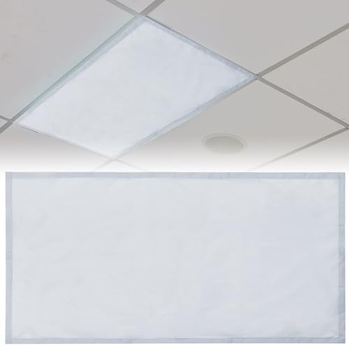 Patelai 4 x 2 Feet Fabric Fluorescent Light Cover for Ceiling Classroom Magnetic Cubicle Shade with...
