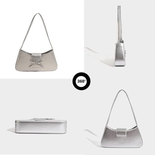 Image of Shoulder Bag for Women Coquette Bow Purse | Y2K Trendy, PU Leather, Small Cute Bag, Mini Hobo Handbag