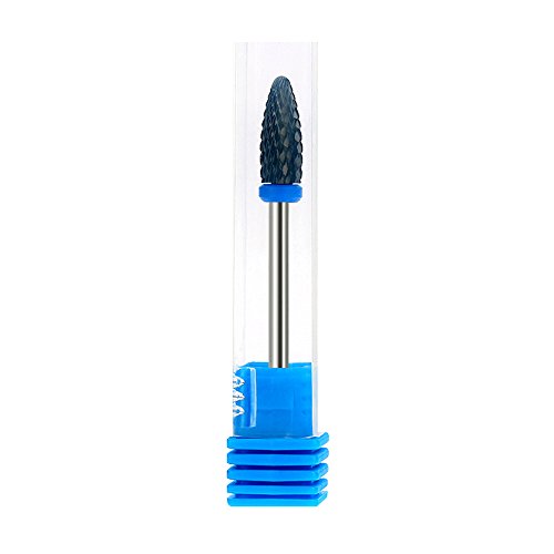 Docooler Ceramic Flame Bit Nail Drill Bit Replacement 3/32'' Cuspidal Grinding Stone Head for Nail File Polish Machine (Black)