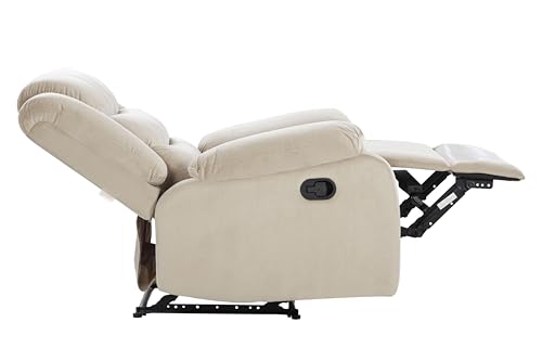 Image of Urban living - Illinois Single Seater Fabric Manual Recliner | 1 Seater Sofa | Single Sofa Recliner | 1 Seater Chair Sofa | 1 Year Warranty | Beige