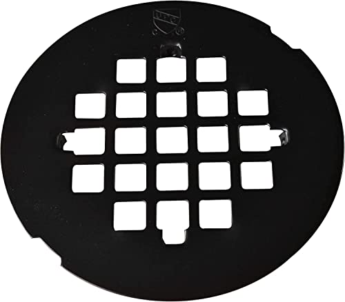 Image of Westbrass A206P-12 2 inch No-Caulk PVC Compression Shower Drain with 4-1 /4 inch Round Grid Cover, Oil Rubbed Bronze