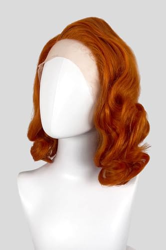 Perruque rousse Flora ginger pour soirée rétro à crans pin-up mid length - 2