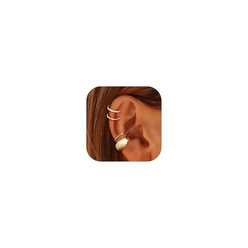 Image of Ear Cuffs Non Piercing Chunky Ear Cuff Earrings for Women Non Tarnish Clip on Cartilage Earrings Trendy Jewelry No Pierced Ears Fake Earring Set Fashion Accessories Jewelry Birthday Gifts