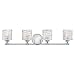 Hinkley 5044CM Four Light Vanity, Chrome Finish with Clear Chevron Glass Elle Bath