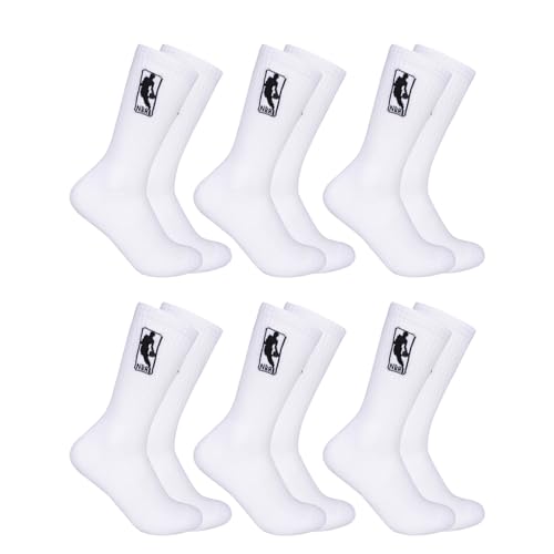 ultra game mens nba official athletic cushioned secure fit crew socks - 6 pack