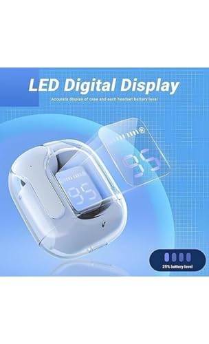 Image of in-Ear Wireless Earbuds, Ultrapods max TWS Bluetooth Earphones with Charging Case and LED Digital Display, Microphone, Works with iPhone Android and Bluetooth Devices (WHITE , BLACK , GREEN)